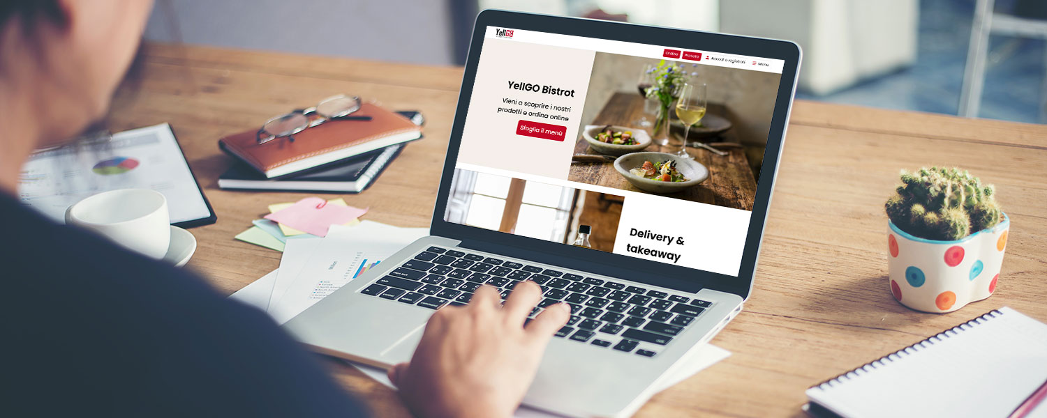 YellGO WebAPP ecommerce - Sito web personalizzato con logo, colori e brand per ristoranti e attività